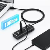 Rshtech Alüminyum 5 In 1 Type C USB 3.1/3.2 Gen2 Hub 3* 10GBPS USB 3.2 Veri Bağlantı Noktası, Sd/tf Kart Okuyucu, 60 cm Kablo,