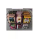 RsmConcept Global.shop 2'li Şeffaf Kapaklı 6 Bölmeli Dikdörtgen Çay Ve Kahve Kutusu Tea Box