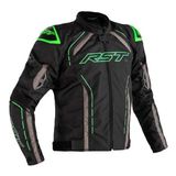 Rst S1 Mevsimlik Motosiklet Ceketi Siyah Neon Yeşil - XL