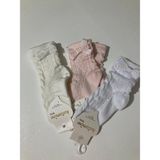 Rstm Butik Kurdele Detaylı Bebek Çorap - Krem - 1 - 1,5 Yaş