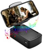 RSUARSUA Bluetooth Hoparlörlü Cep Telefonu Standı HD Surround Ses Bluetooth Hoparlör Ayarlanabilir Telefon Tutucu Hediyeler Kadın Erkek Geniş Cep Telefonu ve Tablet ile Uyumlu - Siyah