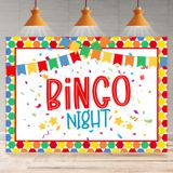Rsuuinu Bingo Gece Arka Plan Oyun Zamanı Oyun Renkli Yetişkinler Oyun Fotoğrafçılığı Arka Plan Bingo Gece Parti Dekorasyon Malzemeleri Kek Masa Afiş Fotoğraf Kabini Stüdyo Sahne 7x5ft