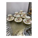 Rsy-228 Porselen Fincan Takımı, Çiçek Desenli, Altın Detaylı, 6'lı Set, Tatum