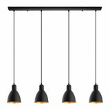 Rsylight 100 cm Retro Metal Masa Üstü Rustik 4'lü Siyah Sarkıt Avize