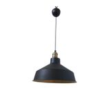 Rsylight 30 cm Retro Metal Siyah Dekoratif Eskitme Duylu Kafe Siyah İçi Gold Mutfak Avize