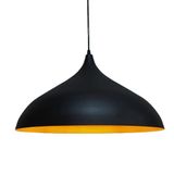 Rsylight 43 cm Retro Metal Sarkıt Rustik Tekli Sarkıt Siyah İçi Sarı Avize