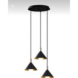 Rsylight Dylight Derin Siyah Metal Dekoratif 3 Lü Rustik Sarkıt Avize Çap:30 cm - 1
