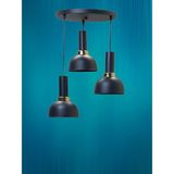Rsylight Dylight Mina Retro Metal Dekoratif 3 Lü Modern Rustik Sarkıt Avize Çap:30 cm - 1 - Siyah