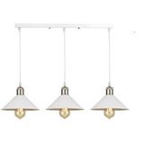 Rsylight Dylight Retro Dekoratif 3 Lü Beyaz Rustik Metal Sarkıt Avize 60 Cm Siyah