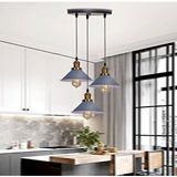 Rsylight Dylight Retro Dekoratif 3 Lü Gri Rustik Metal Sarkıt Avize 30 Cm