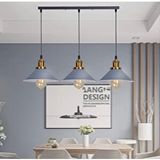 Rsylight Dylight Retro Dekoratif 3 Lü Gri Rustik Metal Sarkıt Avize 60 Cm