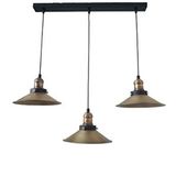 Rsylight Dylight Retro Eskitme Kaplama 3 Lü Masa Üstü Sıralı Dekoratif Rustik Sarkıt Avize Çap 60 Cm Siyah