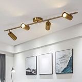 Rsylight Dylight Retro Eskitme Kaplama Hareketli Modern Spor 4 Lü Led Spot Avize Beyaz Ampullü Siyah