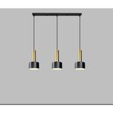 Rsylight Dylight Retro Metal 3 Lü Masa Üstü Siyah Gold Dekoratif Rustik Sarkıt Avize Genişlik:60 cm - 1