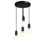 Rsylight Dylight Retro Metal 4 Lü Siyah Dekoratif Rustik Sarkıt Avize Çap:30 Cm