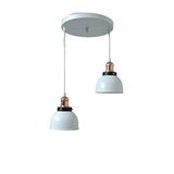 Rsylight Dylight Retro Metal Beyaz 2 Li Bakır Duylu Dekoratif Rustik Sarkıt Avize Çap :30 Cm