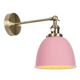 Rsylight Dylight Retro Metal Dekoratif Mafsallı Pembe Duvar Aplik
