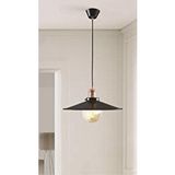 Rsylight Dylight Retro Metal Sarkıt Avize Rustik Tekli Sarkıt Siyah Cafe Mutfak Aydınlatma 40 Cm