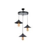 Rsylight Kampanya Siyah Retro Metal 3 lü Rustik Dekoratif Sarkıt Avize Siyah rys001570