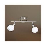 Rsylight Metal İnox Kaplama 2 Li 180 Derece Beyaz Opal Camlı Tavan Plofyoner Avize Gri