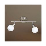 Rsylight Metal İnox Kaplama 2 Li 180 Derece Beyaz Opal Camlı Tavan Plofyoner Avize