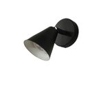 Rsylight Metal Mafsallı Siyah Spot 180 Derece Armatür Aplik Beyaz Led Ampullü