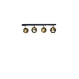 Rsylight Metal Modern 4 Lü Eskitme Kaplama Masa Üstü Siyah Led Spot 180 Derece Hareketli Avize Beyaz Ampullü