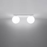 Rsylight Metal Modern Beyaz Opal Camlı Tavan Plofyoner 2 Li Tavan Avize - 0