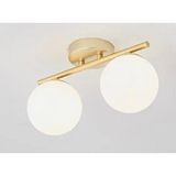 Rsylight Metal Modern Eskitme Kaplama Opal Camlı Tavan Plofyoner 2 Li Tavan Avize Altın