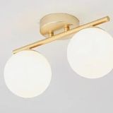 Rsylight Metal Modern Eskitme Kaplama Opal Camlı Tavan Plofyoner 2 Li Tavan Avize