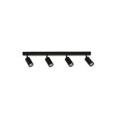 Rsylight Metal Modern Spor 4 Lü Siyah Mafsallı Led Spot Avize Günışığı Ampullü