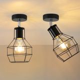 Rsylight Metal Retro Siyah Tavan Plofyoner 180 Derece Hareketli Modern Spor Avize Çap:15 Cm