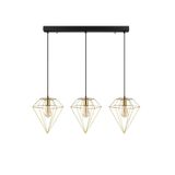 Rsylight Modern Gold 3 Lü Masa Üstü Sıralı Rustik Retro Metal Prizma Dekoratif Sarkıt Avize