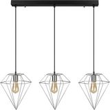 Rsylight Modern Krom 3 Lü Masa Üstü Sıralı Rustik Retro Metal Prizma Dekoratif Sarkıt Avize - 1 - Siyah