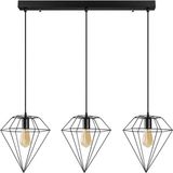 Rsylight Modern Siyah 3 Lü Masa Üstü Sıralı Rustik Retro Metal Prizma Dekoratif Tekli Sarkıt Avize - 1