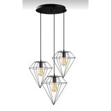 Rsylight Modern Siyah 3 Lü Rustik Retro Metal Prizma Dekoratif Sarkıt Avize