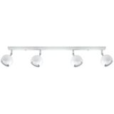 Rsylight Retro Beyaz 180 Derece Hareketli Modern Spor 4 Lü Led Spot Avize Beyaz Ampullü
