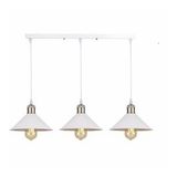 Rsylight Retro Dekoratif 3 Lü Beyaz Rustik Metal Sarkıt Avize 60 Cm