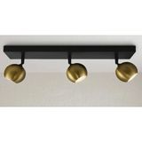Rsylight Retro Eskitme LED 3 Li Spot Tavan Plofyoner Aplik 180 Derece Hareketli Beyaz Ampullü - Siyah