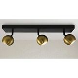 Rsylight Retro Eskitme LED 3 Lü Spot Tavan Plofyoner Aplik 180 Derece Hareketli Günışığı Ampullü - Siyah