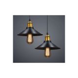 Rsylight Retro Ikili Siyah Yuvarlak Metal Sarkıt Avize 30 cm En