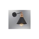 Rsylight Retro Konik Mafsalı Aplik Siyah ve Bakır Rustik Duvar Aplik
