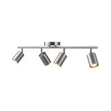 Rsylight Retro Mat Bakır Kaplama 180 Derece Hareketli Modern Spor 4 Lü LED Spot Avize Günışığı Ampullü - Krom