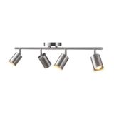 Rsylight Retro Mat Bakır Kaplama 180 Derece Hareketli Modern Spor 4 Lü Led Spot Avize Günışığı Ampullü