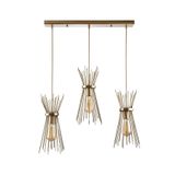 Rsylight Retro Metal 3 Lü Eskitme Masa Üstü Sıralı Dekoratif Kirpi Sarkıt Avize
