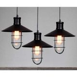 Rsylight Retro Metal 3 Lü Masa Üstü Kafesli Sıralı Siyah Dekoratif Sarkıt Avize