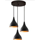 Rsylight Retro Metal 3 Lü Siyah Içi Gold Dekoratif Rustik Sarkıt Avize - 1