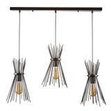 Rsylight Retro Metal 3 Lü Siyah Masa Üstü Sıralı Dekoratif Kirpi Sarkıt Avize Siyah rys002320