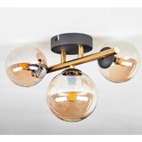 Rsylight Retro Metal Bal Opal Glop Camlı 3 Lü Tavan Plofyoner Avize