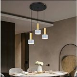 Rsylight Retro Metal Beyaz Rustik 3 Lü Dekoratif Sarkıt Avize Çap:30 cm - Siyah